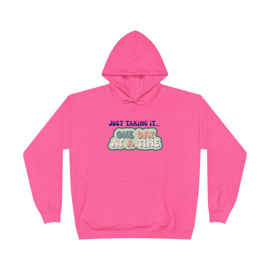 One Day at a Time Eco-Friendly Hoodie for Mindfulness & Relaxation, Unisex Sweatshirt, Gift for Self-Care, Motivational Apparel, Cozy [...]