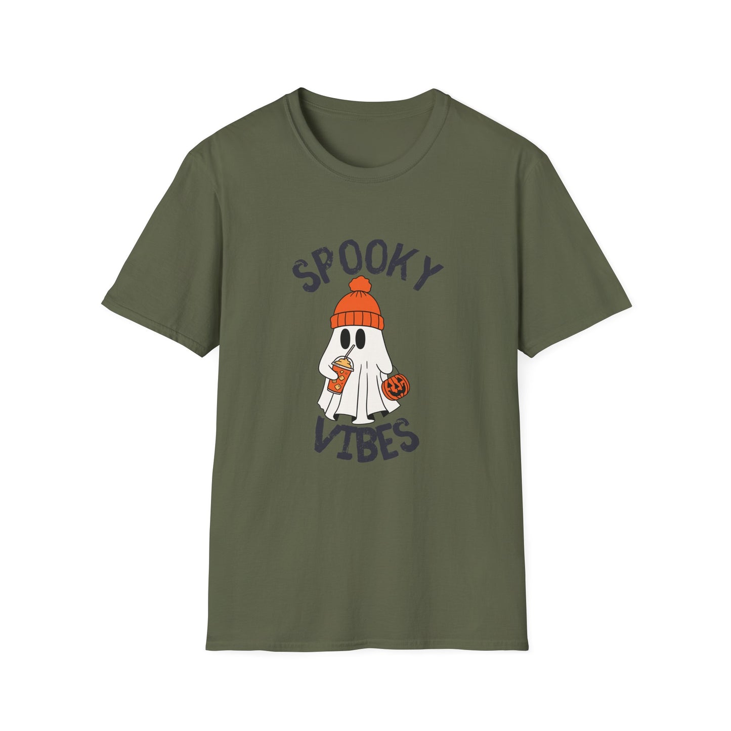 Spooky Vibes Ghost Unisex T-Shirt | Halloween Costume Tee, Ghost Shirt, Fall Apparel, Fun Casual Wear, Unique Gift