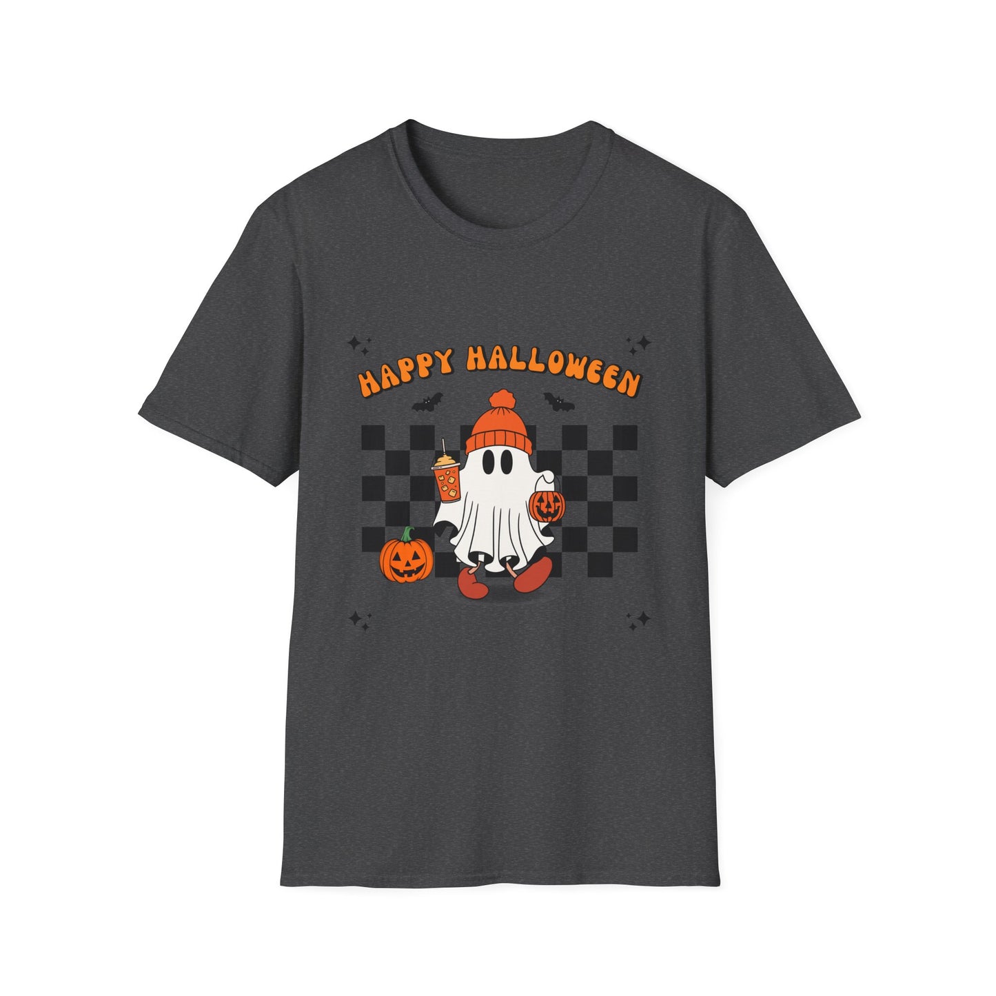 Happy Halloween Ghost T-Shirt, Unisex Softstyle Tee, Spooky Season Shirt, Fall Fashion, Halloween Gift, Cozy Casual Outfit