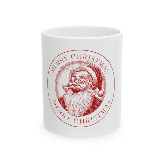 Christmas Santa Ceramic Mug - Merry Christmas Design (11oz & 15oz)