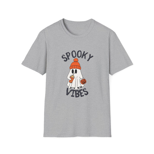 Spooky Vibes Ghost Unisex T-Shirt | Halloween Costume Tee, Ghost Shirt, Fall Apparel, Fun Casual Wear, Unique Gift