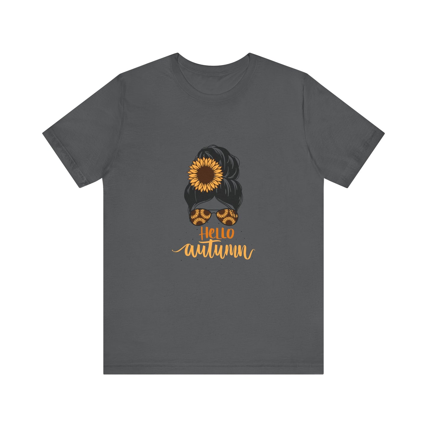 Hello Autumn Sunflower Unisex Tee, Fall Shirt, Graphic T-Shirt, Cute Autumn Apparel, Gift for Her, Seasonal Fashion